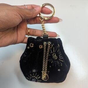 Victoria's Secret Black Velvet Mini Bag with Gold Accents